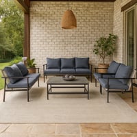 طقم جلسة خارجية عصري 7 اشخاص بتصميم معدني متين مع...