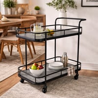 عربة تقديم كازا خشب رمادي