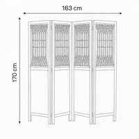 بارتشن خشب - جزء علوي مغطي بالقماش - 4 قطع
