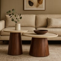 طقم طاولتين بتصميم عصري من الخشب MDF