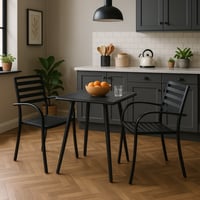 طقم جلسة خارجية - 3 قطع حديد أسود