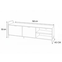 طاولة تلفزيون بتصميم عصري من الخشب والمعدن تجمع بي...