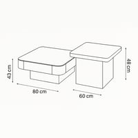 طقم طاولات عصري يجمع بين سطح سيراميك أبيض وأسود مع...