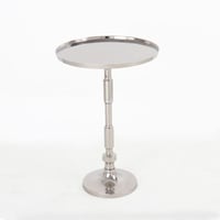 طاولة خدمة- جانبيه معدن بلون فضي