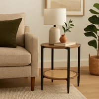 طاولة ريفانا دورين خشب مع رتان