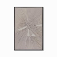 لوحة قماش - إطار خشي أسود - تصميم تجريدي متداخل