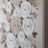 لوحة حائط يدوي برواز خشبي ظاهر 90*60سم