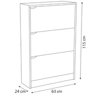 خزانة أحذية أنيقة بثلاثة أدراج، بتصميم خشبي بسيط ي...