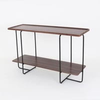 كونسول بيور خشبي بني بقواعد معدن