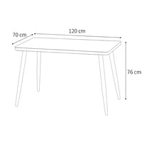 طاولة أنيقة بسطح رخامي أبيض وأرجل سوداء عصرية تناس...