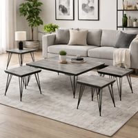 طقم طاولات مودرن 5 في 1 - لون الرمادي