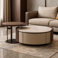 طقم طاولات ايلورا فاخر بتصميم عصري يجمع بين الجلد...