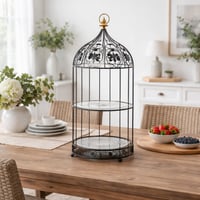 حامل كيك دورين كبير - معدني أسود - تصميم إسلامي