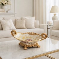 تحفه صحن سيراميك ايطالي - مقابض ذهبية