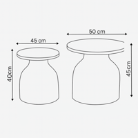 طقم طاولات خزف بأسطح خشبي