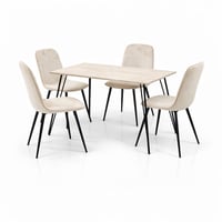 طاولة طعام أنيقة بتصميم عصري مع 4 كراسي مريحة، سطح...