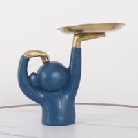 مجسم ذو حامل للضيافة - لون أزرق وذهبي