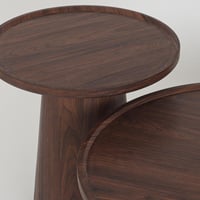 طقم طاولات دائرية بنية فاخرة - 2 قطعة