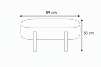 مقعد أنيق بلون أبيض بتصميم بيضاوي عصري، مزود بأرجل...