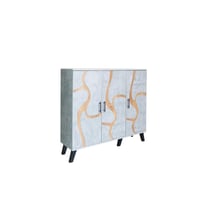 دولاب احذية 3 درفات خشب ماليزي 5 أدوار - رمادي فات...