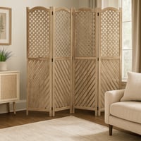 بارتشن خشب مفرغ - لون بيج - 4 قطع