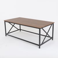 طقم 5 طاولات خدمة مربعة - طاولة مستطيلة - بني فاتح