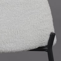 كرسي قماش بوكليه أبيض - تصميم مربع