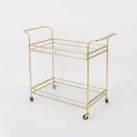 عربه تقديم دورين زجاج بقواعد معدن