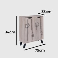 خزانة أحذية بابين خشب ماليزي - بيج