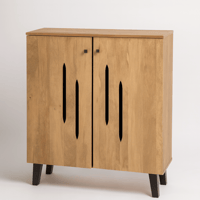 خزانة خشبية عصرية ببابين بتصميم فتحات أنيقة وأرجل...