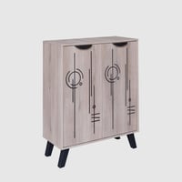 خزانة أحذية بابين خشب ماليزي - بيج