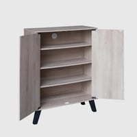 خزانة أحذية خشب ماليزي – 4 أدوار ببابين – لون بيج...