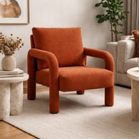 كرسي استرخاء بتصميم عصري وجريء، مبطن بقماش بلون طو...