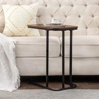 طاولة خدمة مفردة سطح خشب قواعد معدن