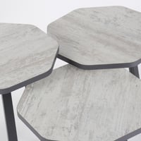 طقم طاولات خدمة سداسي خشبي