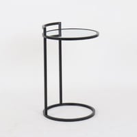 طاولة خدمة دائرية معدن أسود - زجاج