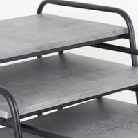 طقم طاولات خدمة - أسطح رخام فضية - قواعد معدن