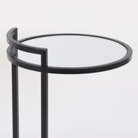 طاولة خدمة دائرية معدن أسود - زجاج