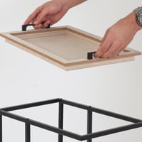 طاولة خدمة - لون بيج - سطح متحرك للتقديم