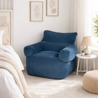 كرسي استرخاء مخملي - ازرق