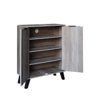 خزانة تنظيم الأحذية 4 مستويات بابين خشب ماليزي