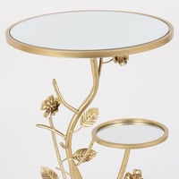 طاولة خدمة - مركن بأسطح زجاج - لون ذهبي
