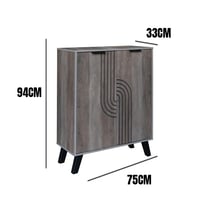 خزانة تنظيم الأحذية 4 مستويات بابين خشب ماليزي