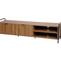 طاولة تلفزيون بتصميم عصري من الخشب والمعدن تجمع بي...