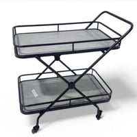 عربة تقديم لونا خشبي رمادي