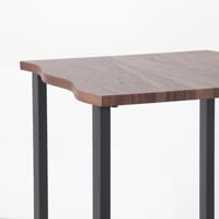 طاولة مفرد خدمة - قواعد معدن - سطح خشبي شكل متعرج