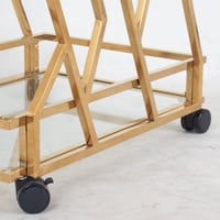 عربه تقديم استيل بسطحين زجاج