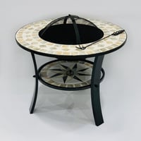 موقد نار حجري - سطحين من الفسيفساء الفاتح