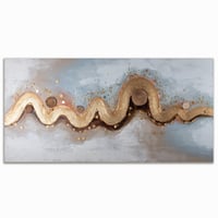 لوحة حائط عصرية كانفس 140سم في70سم مزودة بإطار خشب...