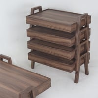 طقم طاولات أرضية خشبية مستطيلة - خمس قطع